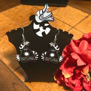 Handmade Beetlejuice Earrings Never Trust The Living with Sandworm Push Pin